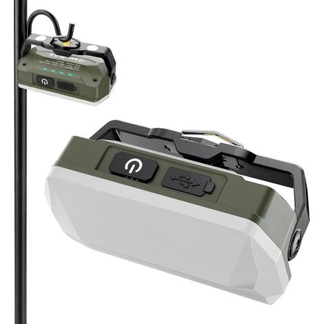 Lampada da lavoro magnetica ricaricabile da 1500 lm, 52 LED, lanterna da campeggio portatile da 4000 mAh, autonomia di 10 ore, impermeabile IPX4, senza fili (1/4)