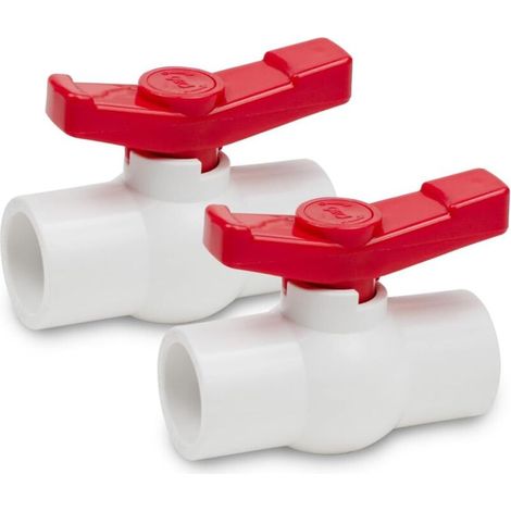 2 Pcs 20MM Robinet à Bille en PVC, Robinet d'Arrêt d'Eau à Poignée 90 Degrés, Raccords de Tuyauterie (1/5)