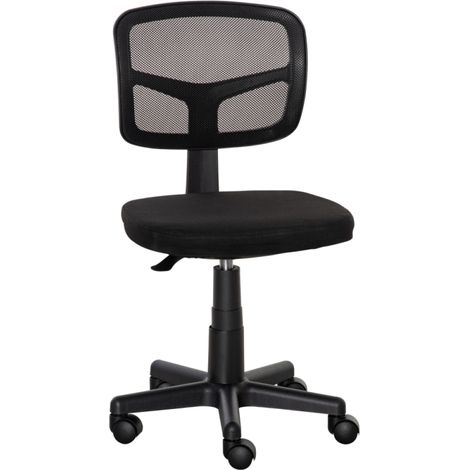 Chaise de bureau ergonomique sans accoudoirs - Siège pivotant réglable en hauteur en maille respirante pour petit espace (1/5)