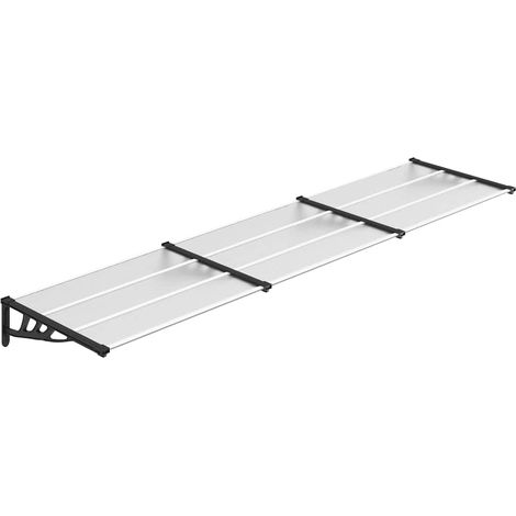 vidaXL Door Canopy Black and Transparent 358,5x90 cm Polycarbonate