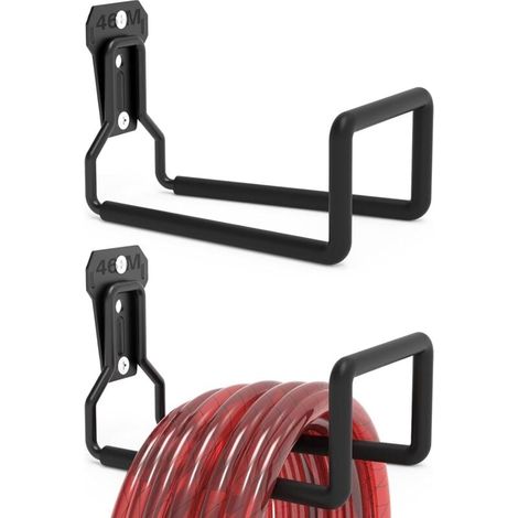 Dévidoir mural en métal robuste pour tuyau d'arrosage – Support extérieur durable, rangement pratique et anti-enchevêtrement pour jardin (1/4)