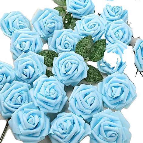 Künstliche Blumen, vielseitig für Veranstaltungen, mit integrierter Beleuchtung, Blau (1/2)