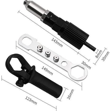 Elektrisches Nietgerät, Nietadapter, Nietpistole, Kernauszieherzubehör, Zubehör, Akku-Nietbohrmaschine, Verbindungsadapter (1/4)