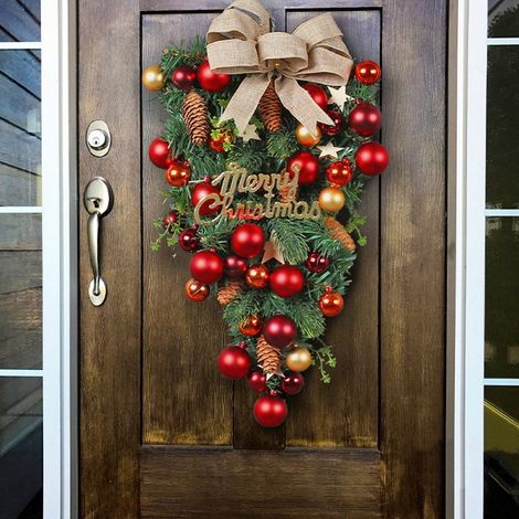 Guirlande De Noël En Forme De Larme - Décoration Murale Pour Porte D'Entrée Intérieure Et Extérieure - 47 Cm - En Plastique - 1 Pièce (1/5)