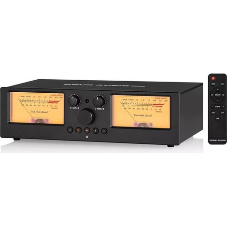 Double VU-mètre analogique, commutateur d'amplificateur à 2 Voies, sélecteur de Haut-Parleur, boîte de Commutation Audio d'amplificateur 2-IN-2-OUT avec Affichage sur Panneau DB (1/5)
