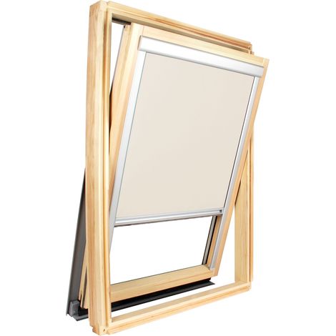 Tenda Oscurante Compatibile Roto ® - Vitrage H 83.5 x 60 cm Beige
