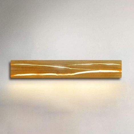 Applique Murale - Bois - LED 3000K Blanc Chaud - 6 W - Rotative - Avec Interrupteur - Pour Couloir Chambre Salon Escalier - 1 Pièce