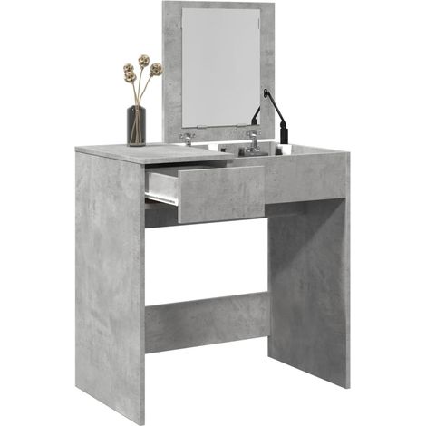 Schminktisch mit Spiegel Betongrau 73x46,5x120 cm