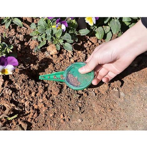 Lot de 4 distributeurs de graines réglables à main, plantoirs et perforateurs de trous plus larges, outils de jardinage à main (1/4)