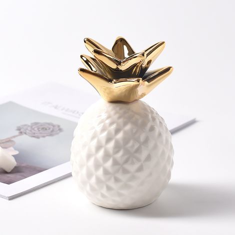 Tirelire Ananas en Céramique, Tirelire Porc Décorative, Boîte à Monnaie Ananas Mignon pour Décoration Maison (1/5)