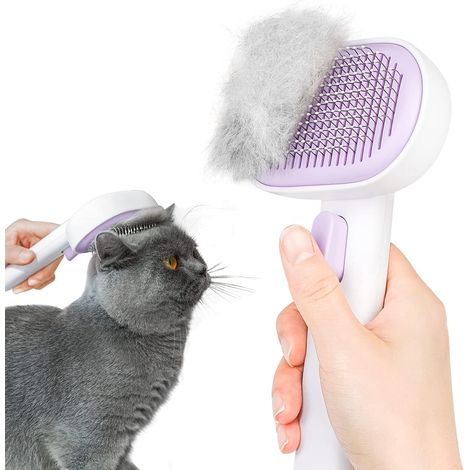 Cepillo para el aseo de gatos, cepillo para gatos de interior, apto tanto para gatos de pelo largo como corto, cepillo de aseo para gatos, cepillo de masaje para gatitos y conejos, elimina el pelo sue