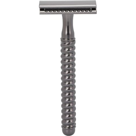 Rasoir Double Edge Sécurité Manuelle avec Manche Antidérapant Zinc Alloy Lavable – Pour Hommes et Corps (1 Pièce)