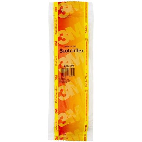 Pack Fascette Scotchflex 3M FS 100 A-C 2,5mm x 100 mm (100 Un) 3M-7000035281-AC Bianco
