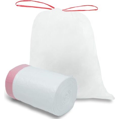 QORVA-(45x50 cm, 100 sacs) 15 litres avec cordon de serrage, sac poubelle très résistant