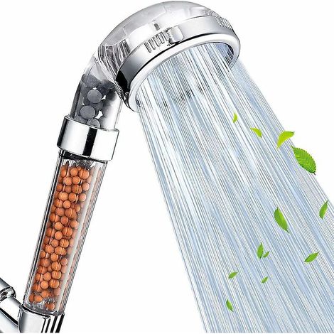 pommeau De Douche 23 X 9 Cm, Conomie D'eau Filtre Haute Pression, Pommeau De Douche Main Avec Fonction De Pulvrisation 3 Modes Pour La Peau Et (1/5)