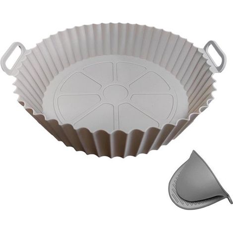 Fogli in silicone per friggitrice ad aria, confezione da 2. Fogli in silicone riutilizzabili per friggitrice ad aria, in sostituzione dei fogli di carta da forno usa e getta, antiaderenti. (1/5)