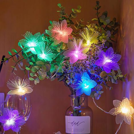 Guirlande Lumineuse Fleurs - LED Blanc - 1,5 M - Alimentation Piles AA - Décoration Intérieure Extérieure Noël Mariage - 1 Pièce (1/5)