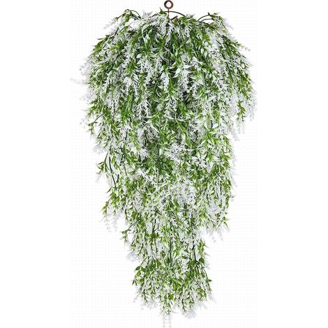 Lavande Artificielle - Plante Suspendue en Plastique avec Tige Flexible - Décoration Intérieure Extérieure pour Jardin Maison Mariage Printemps - 1 Pièce (1/5)
