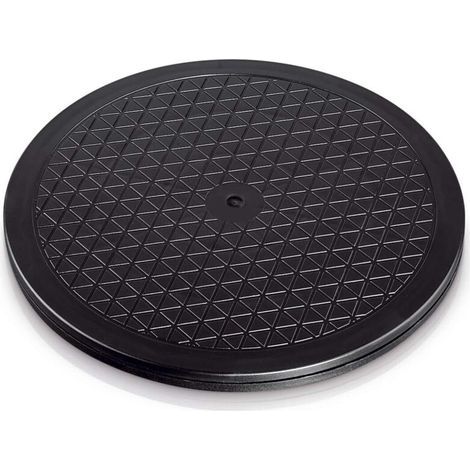 Plateau Universel Rond (40 Cm, Taille Xl, Poids Supporté 100 Kg (Idéal Pour Tv, Enceintes, Écrans, Appareils De Cuisine) Noir (1/5)