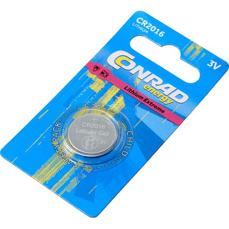 Conrad energy Knopfzelle CR 2016 3 V 1 St. 80 mAh Lithium