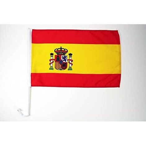 BANDIERA PER AUTO SPAGNA 45x30cm - BANDIERINA DA AUTO SPAGNOLA 30 x 45 cm - AZ FLAG