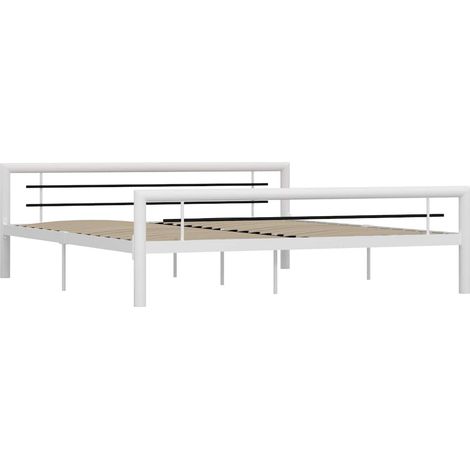 Maison Exclusive - Estructura de cama sin colchón metal blanco y (1/5)