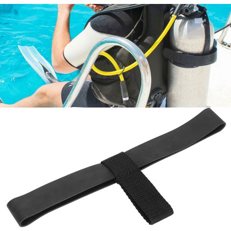 Bande de fixation anti-dérapante pour bouteille de plongée, type court pour réservoir 6L, sangle caoutchouc retenue tuyau (1/5)