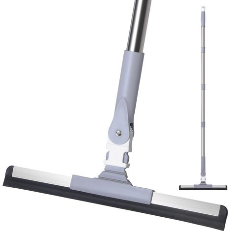 Balai Raclette Sol pour Douche Terrasse, Manche Télescopique 120cm  Raclette Sol Exterieur, Balai en Caoutchouc pour Nettoyage de l'eau et Poils d'animaux, Carrelage, Cuisine, Salle de Bain (1/5)
