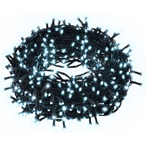 Jiubiaz Ghirlanda luminosa LED natalizia 200 LED 20 m IP44 impermeabile Illuminazione esterna Giardino interna per feste natalizie e matrimoni Bianco freddo (1/5)
