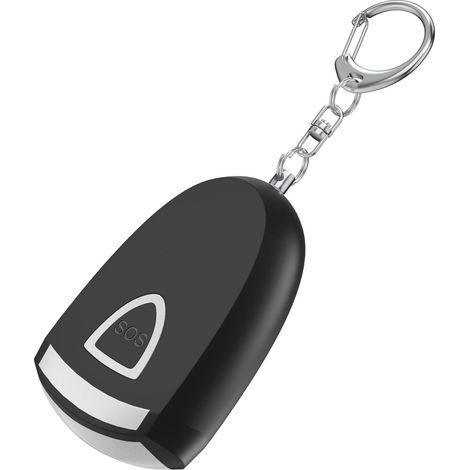 [SC] Porte-clés alarme de sécurité personnelle rechargeable avec SOS 130 dB et lumière LED Noir (1/5)