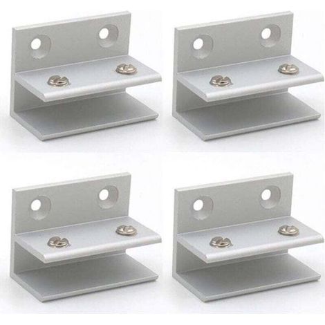 Lot de 4 pinces à verre en forme de F, support mural, pinces de douche, étagère, panneaux de serrage 10–12 mm