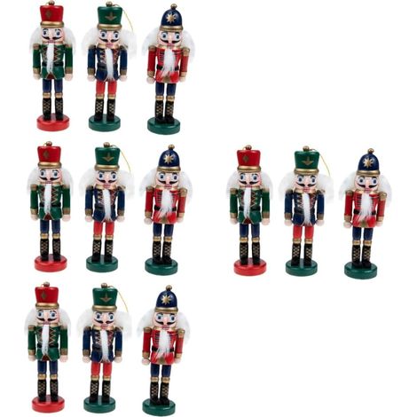 4 Ensembles Casse Noisette Corps Lanière De Bracelet Bouchon De Sol Tronc Sapin De Noel Sapin Noel Casse-Noisette du Festival Pendentif Casse-Noisette Bois Colorful 3 Pièces 4 (1/5)