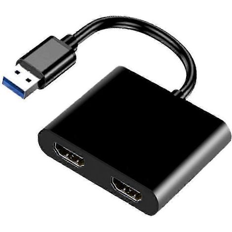 Convertisseur USB 3.0 vers double HDMI compatible pour téléphone et TV, adaptateur vidéo multiport (1/5)