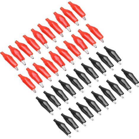 Pinces de test rouge et noire, connecteur de batterie électrique antirouille avec couvercle isolant de protection. (1/5)