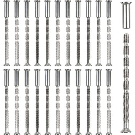 20 Pièces Vis de Connexion avec Boulon Kit, Acier Inoxydable Vis Poignee Porte M4, pour Écussons, Tiroirs, Armoire, Poignée de Porte (20) (1/5)