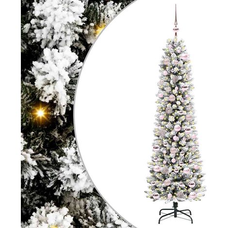 Sapin de Noël  Arbre de Noël artificiel Blanc 180 cm PVC, métal et plastique (1/5)