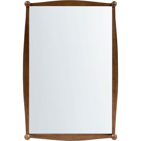 Wall Mirror Brown Paulownia Wood Frame Rectangular Shape Scandinavian Style Ornament TORTERON (1/5)