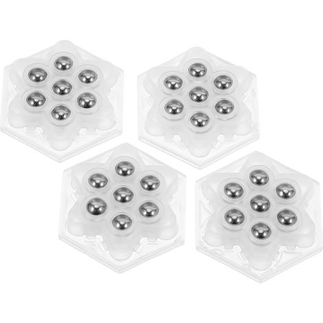 Set di 4 mini ruote girevoli, silenziose, autoadesive, trasparenti, ruote universali con cuscinetti a sfera per mobili ed elettrodomestici (1/5)