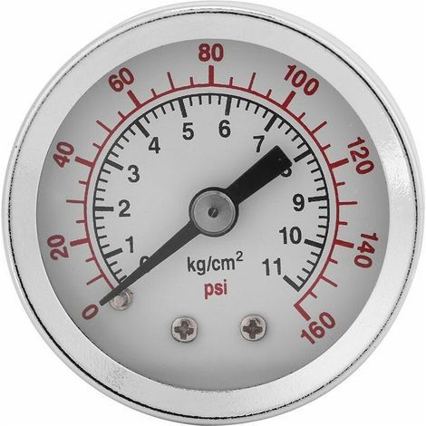 Manomètre, manomètre eau-huile, manomètre 0-160PSI 1/8 NPT pour eau, carburant liquide, air, manomètre haute précision (1/5)