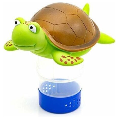 Distributeur de chlore flottant pour animaux de qualité supérieure pour tablettes chimiques compatible avec les onglets de 7,6 cm support de brome (tortue) (1/4)