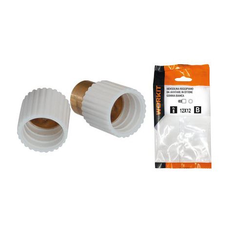 MENSOLINA REGGIPIANO DA AVVITARE SELF WORKIT - OTTONE/GOMMA BIANCA MM 12X12 CF=PZ 10- 3 confezioni