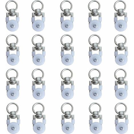 ZVD-20pcs Rouleaux de Rail de Rideaux,Rouleaux de Rail,Rouleaux de Tringle à Rideaux GlissièRes,Poulie Silencieuse,Rail de Rideaux FenêTre Double Rail Rouleau,pour Rails de Rideau de Windows (1/4)