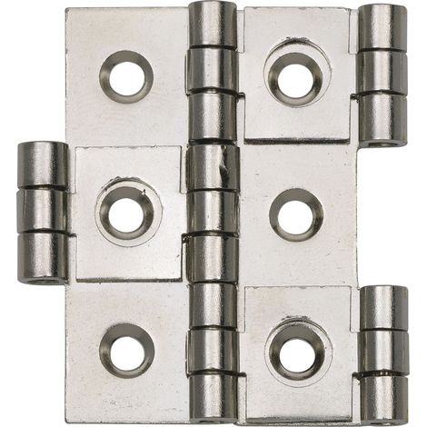 CHARMAG Paravantscharnier, 50x21 mm, Holzstärke 15 mm, Messing nickel matt (1/2)