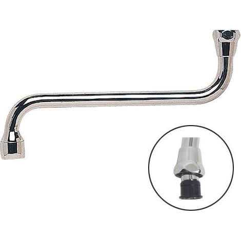 Blanc Habitat – Bec standard chromé pour robinet – Longueur 200 mm – Écrou 20/27 – Aérateur inclus pour débit optimal (1/5)
