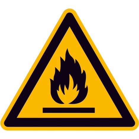 SafetyMarking Warnschild Aluminium SL 200 mm Warnung vor feuergefährlichen Stoffen (1/3)