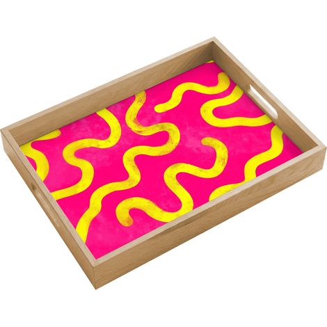 BANDEJA Línea - Amarillo - Abstracto 40x30 cm
