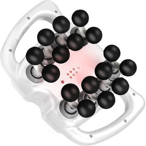 Pistolet de massage musculaire rechargeable à 16 têtes pour la relaxation du dos et des jambes à domicile (blanc).-AquaForge