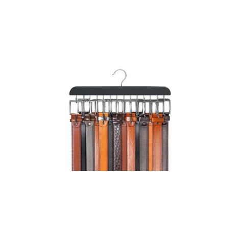 Cintre de Ceinture pour Placard Max 42 Ceintures, Organisateur de Ceinture, Accessoires de Placard avec 14 Crochets, Porte-Ceinture en Bois Robuste pour organiseurs de placards et Rangement (1/5)