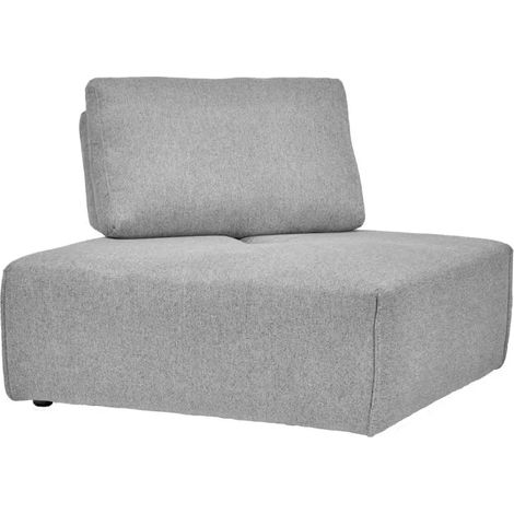 Angle canapé modulable avec dossier réglable tissu gris clair - MODULO (1/5)