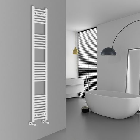 WarmeHaus Curved White Bathroom Ladder Radiator 1800x300mm (1/5)